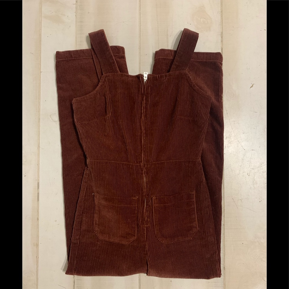 Free People Brown Corduroy Jumpsuit
